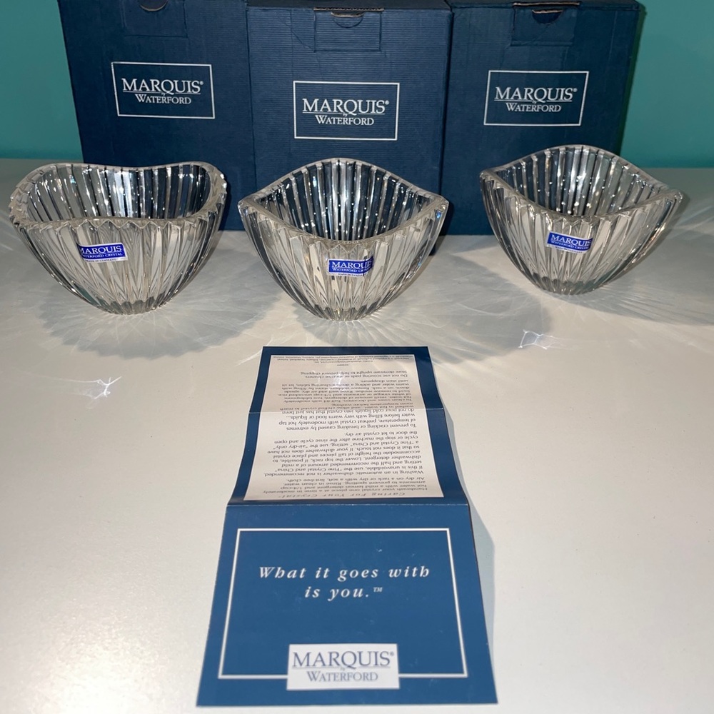 Marquis by Waterford 3 Votive Candleholders NIB